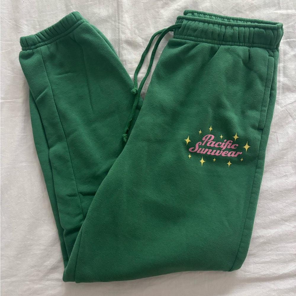 Pacsun Pacific Sunwear Green Sparkle Sweatpants
